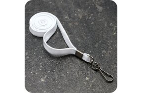 LANYARDS 1cm WHITE WITH HOOK